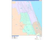 Palm Coast Wall Map Color Cast Style 2022